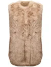 V73 Faux-fur Gilet In Neutrals