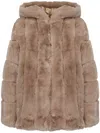 V73 Faux-fur Jacket In Neutrals