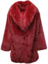 V73 Faux-fur Jacket In Red