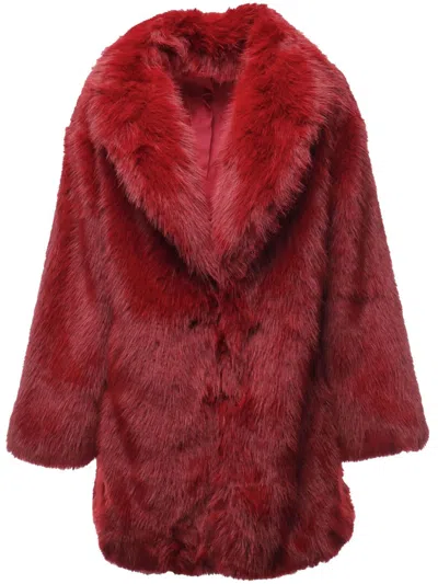 V73 Faux-fur Jacket In Red