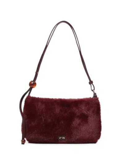 V73 Faux-fur Shoulder Bag In Red