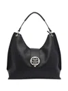 V73 Federica Push-lock Clover Shoulder Bag In Black