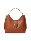V73 Federica V Logo-plaque Shoulder Bag In Brown