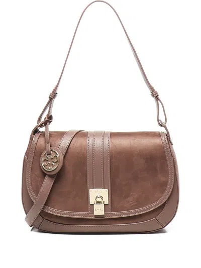 V73 Georgia Suede-leather Shoulder Bag In Brown