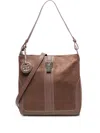 V73 Georgia Suede Leather-trimmed Shoulder Bag In Brown