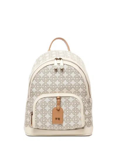 V73 Harriet Monogram Logo Backpack In Neutral