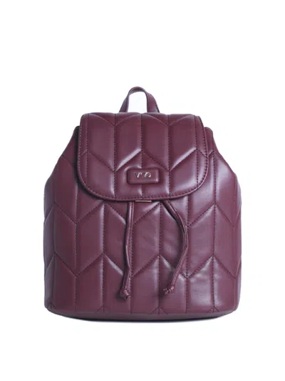 V73 Irina Logo Plaque Quilted Backpack In Purple