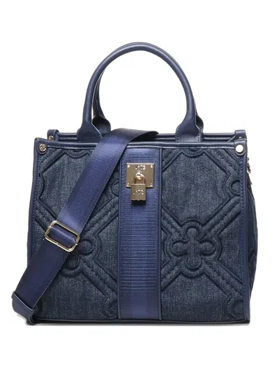 V73 Iris Quilted Floral-pattern Tote Bag