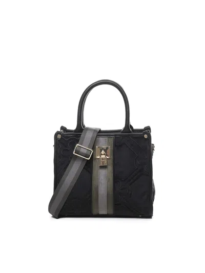 V73 Iris Quilted Tote Bag In Black