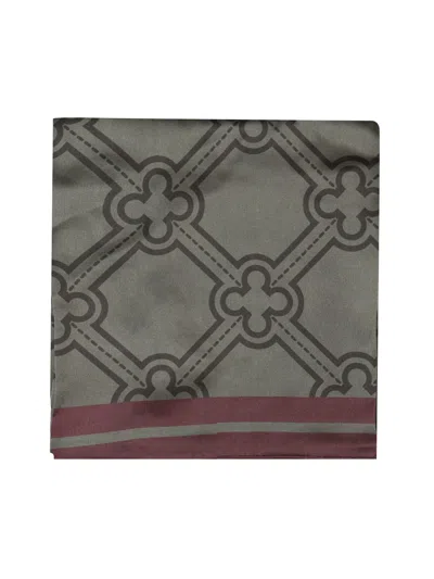 V73 Iris Silk Foulard In Green