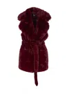 V73 Belted Sleeveless Jacket In Red