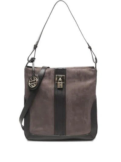 V73 Lock-detail Shoulder Bag In Gray