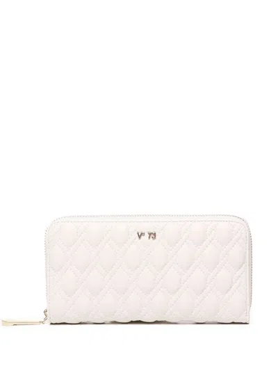 V73 Logo-appliqué Wallet In Beige