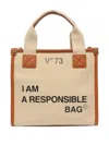 V73 Logo-detail Top-handle Tote Bag In Neutral