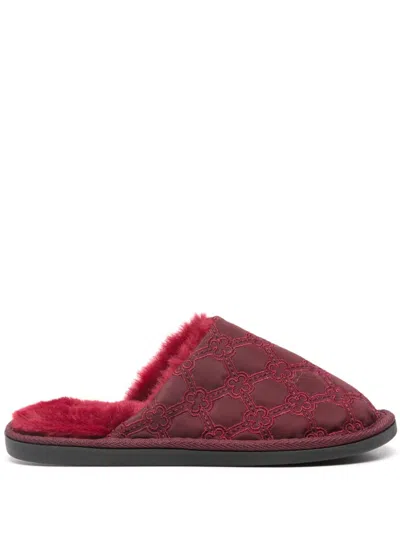 V73 Logo-embroidered Slippers In Red