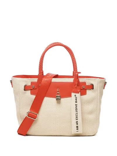 V73 Logo-engraved Tote Bag In Neutrals