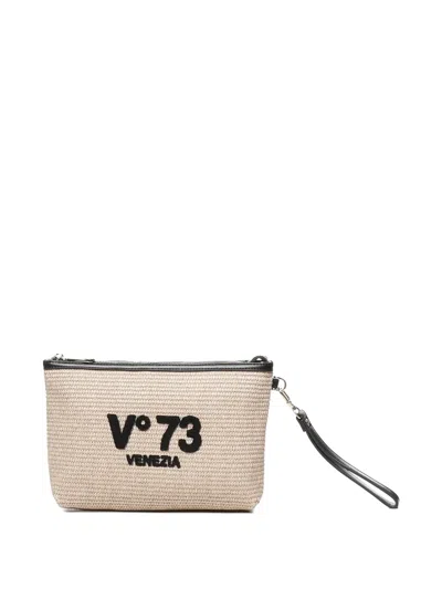 V73 Logo Make-up Bag In Neutrals