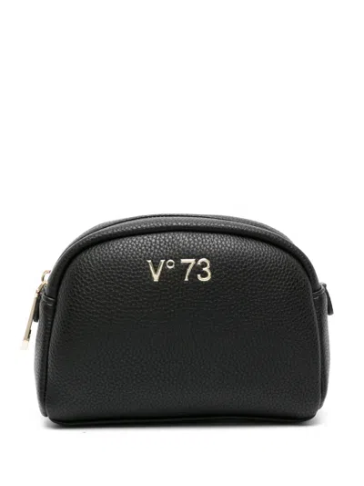 V73 Logo-plaque Make-up Bag In Black