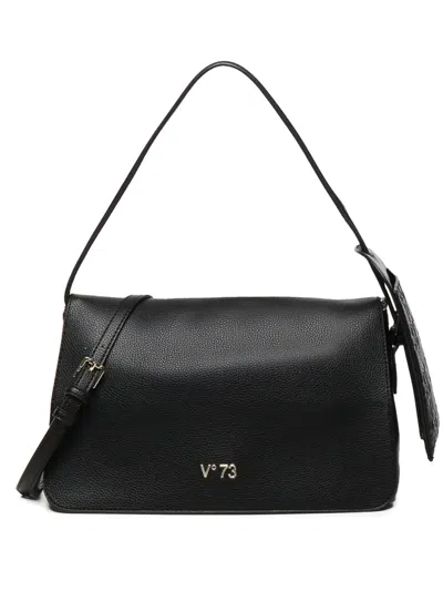V73 Logo-plaque Shoulder Bag In Black