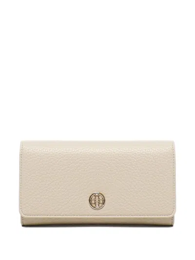 V73 Logo-plaque Snap Wallet In Neutral