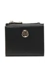V73 Logo-plaque Zip-top Wallet In Black
