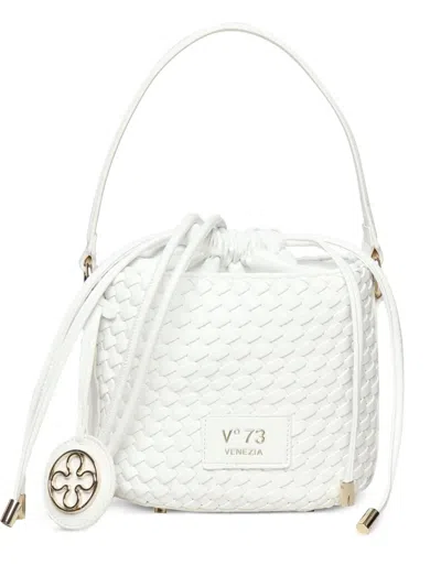 V73 Logo-print Bucket Bag In White