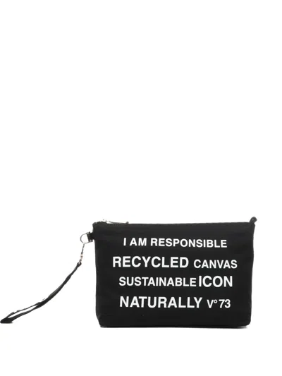 V73 Logo-print Clutch Bag In Black