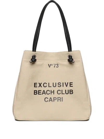 V73 Logo Shoulder Bag In Neutrals