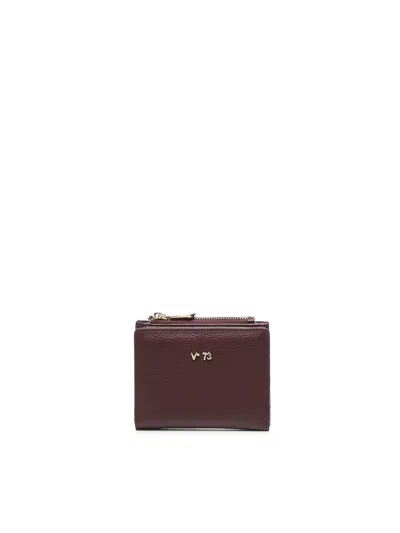 V73 Logo Wallet In Burgundy