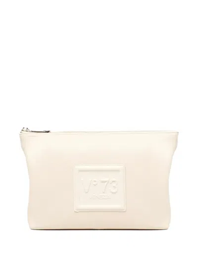 V73 Logo Zip-fastening Makeup Bag In Neutral