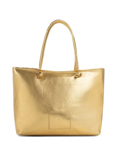 V73 Logo-patch Tote Bag In Gold
