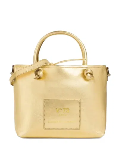 V73 Logo-patch Tote Bag In Gold