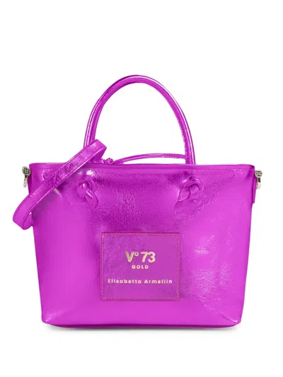V73 Logo-patch Tote Bag In Purple