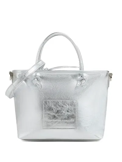 V73 Logo-patch Tote Bag In Silver