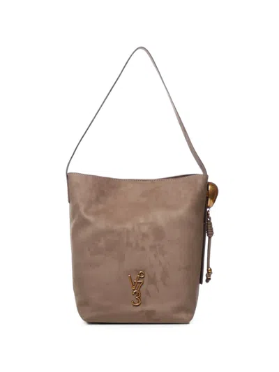 V73 Logo-plaque Charm-detail Shoulder Bag In Brown