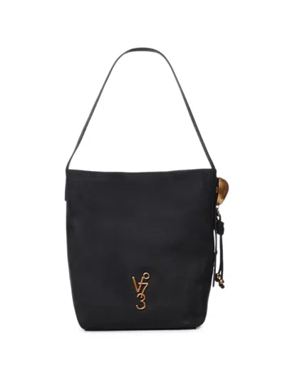 V73 Logo-plaque Shoulder Bag In Black