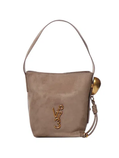 V73 Logo-plaque Tote Bag In Brown