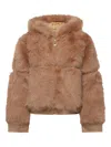 V73 Long-sleeve Hooded Jacket In Brown