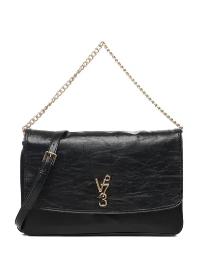 V73 Louise Logo-plaque Shoulder Bag In Black