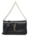 V73 Louise Logo-plaque Shoulder Bag In Black