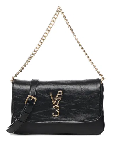 V73 Louise Logo-plaque Shoulder Bag In Black