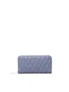 V73 Quilted Zipped Wallet In Denim