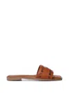 V73 Maya Flat Strap Sandals In Brown