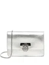 V73 Metallic Effect Chain Shoulder Bag In Gray