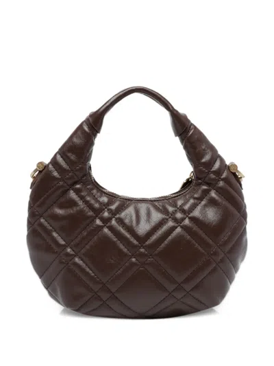 V73 Mini Diaspro Quilted Handbag In Brown