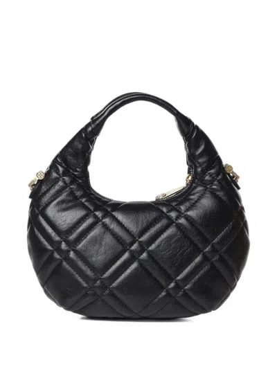 V73 Mini Diaspro Quilted Tote Bag In Black