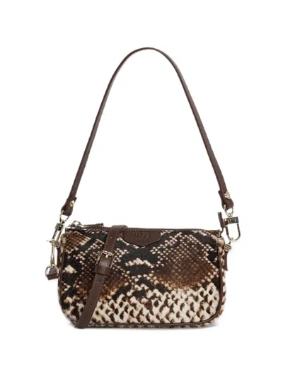 V73 Mini La Sauvage Animal-print Leather Shoulder Bag In Brown
