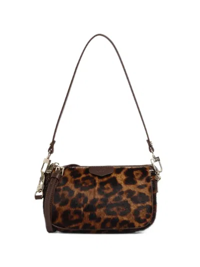 V73 Mini La Sauvage Leopard-print Leather Shoulder Bag In White