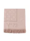 V73 Jacquard Fringed Scarf In Beige