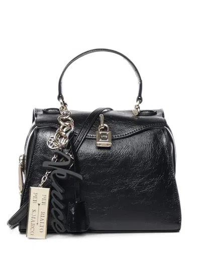 V73 Padlock-detail Charm-embellished Shoulder Bag In Black